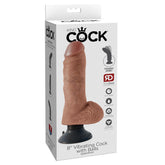 VIBE DILDO W/ BALLS 8" LIGHT KING COCK